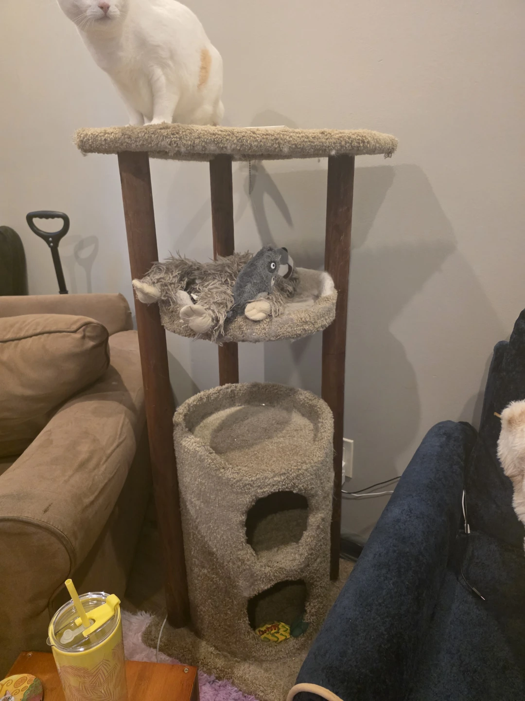 Three-Tier Carpeted Cat Tower