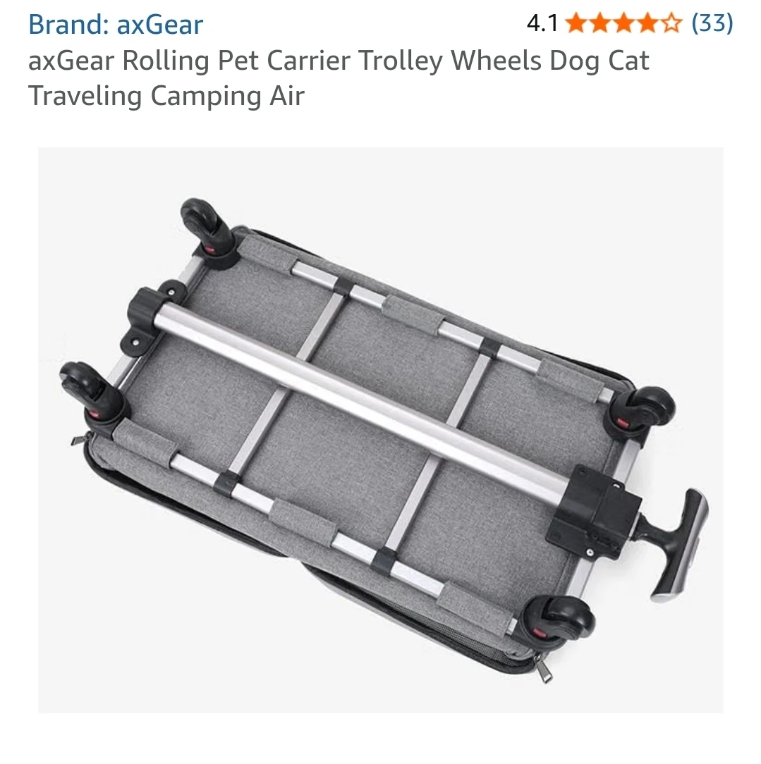 Pet Carrier Trolley Wheels Dog Cat Traveling Camping Air - photo 4