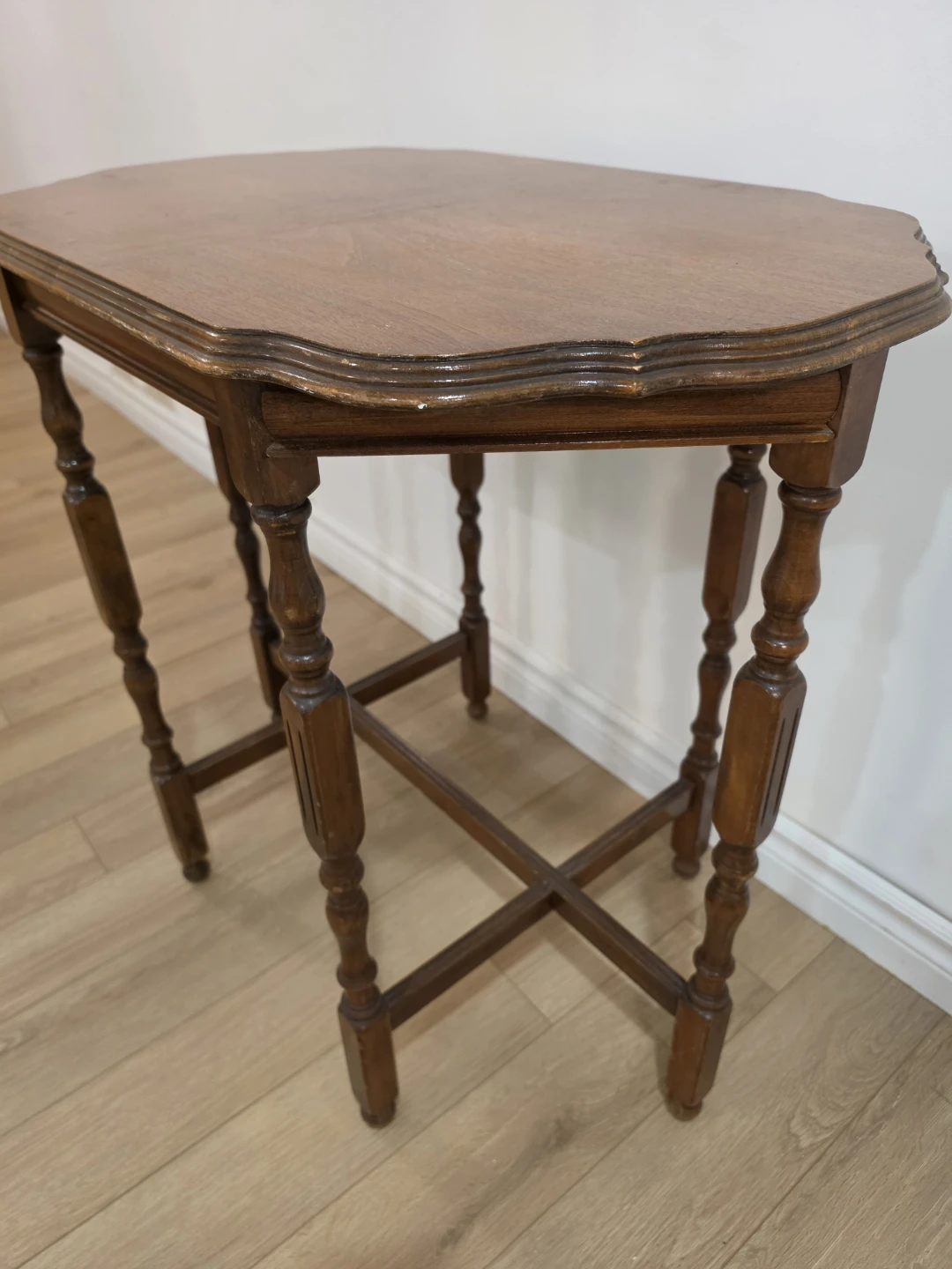 Vintage Solid Wood Tall Accent Table - photo 2