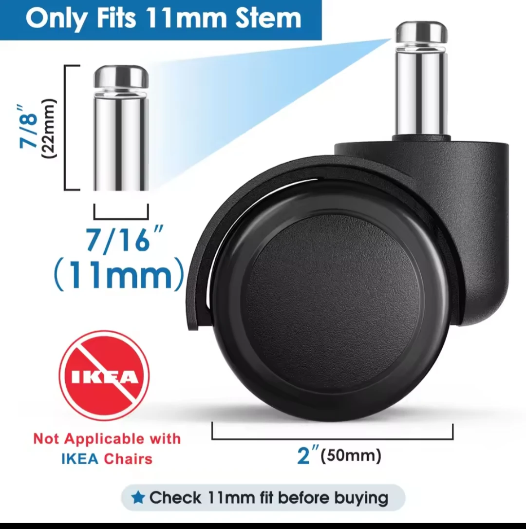 NEW ✨ Set of 5 Office Chair Replacement Casters - photo 2