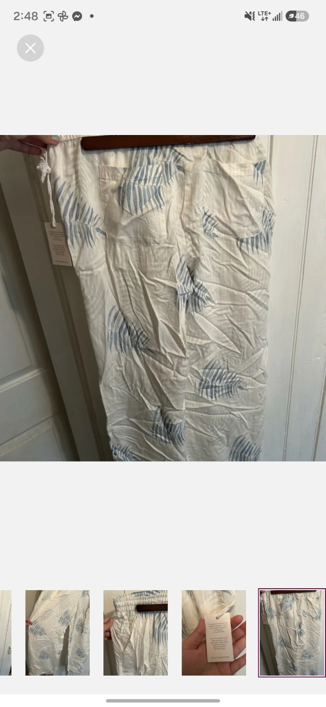 Billy t new large leaf print linen pants - photo 4