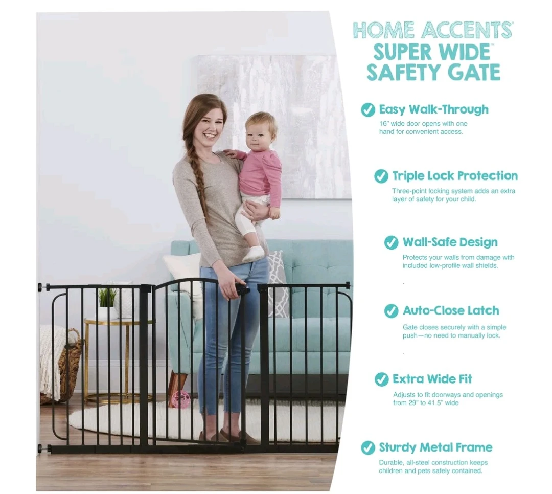 Regalo Safety 30.5-58" Extra Wide Arch Baby Gate with Door - photo 4