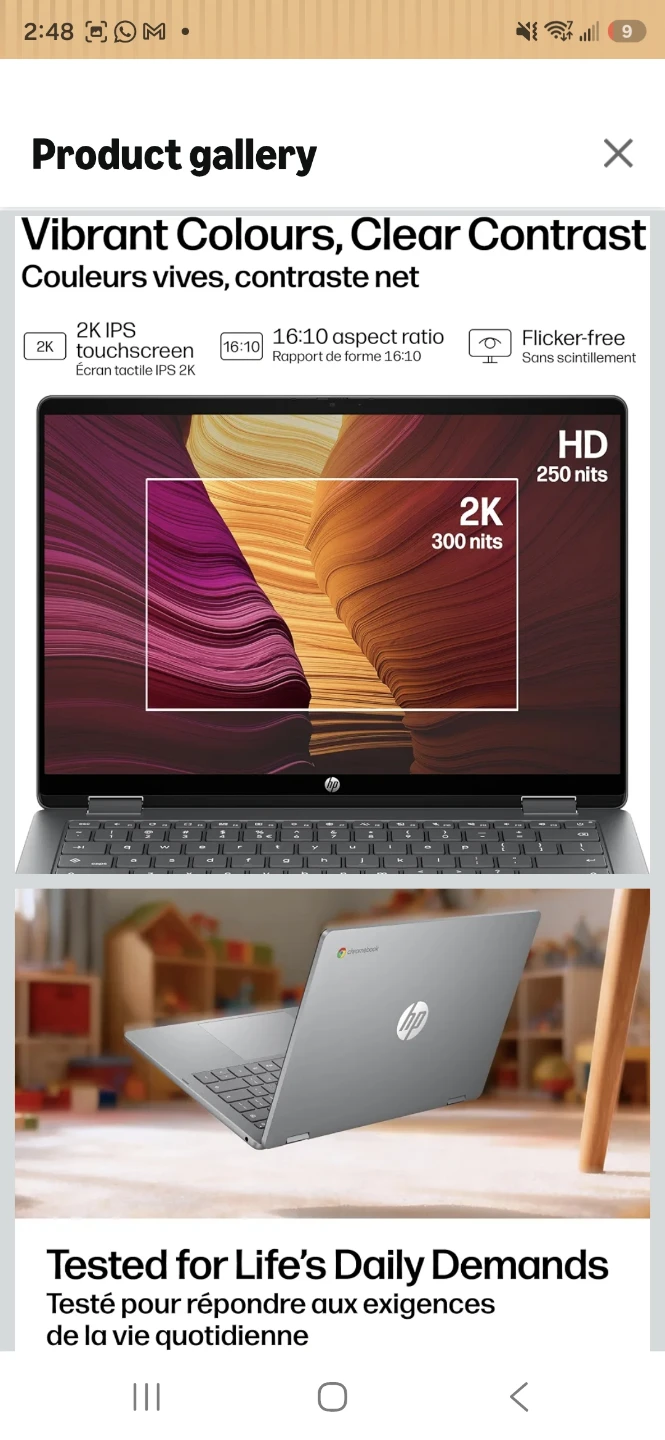 HP Chromebook x360 14 inch Touchscreen Laptop - photo 2