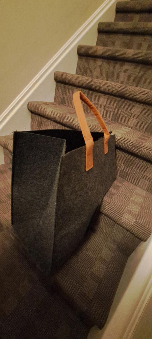Dark Grey Felt Storage Basket For STAIRS - photo 4
