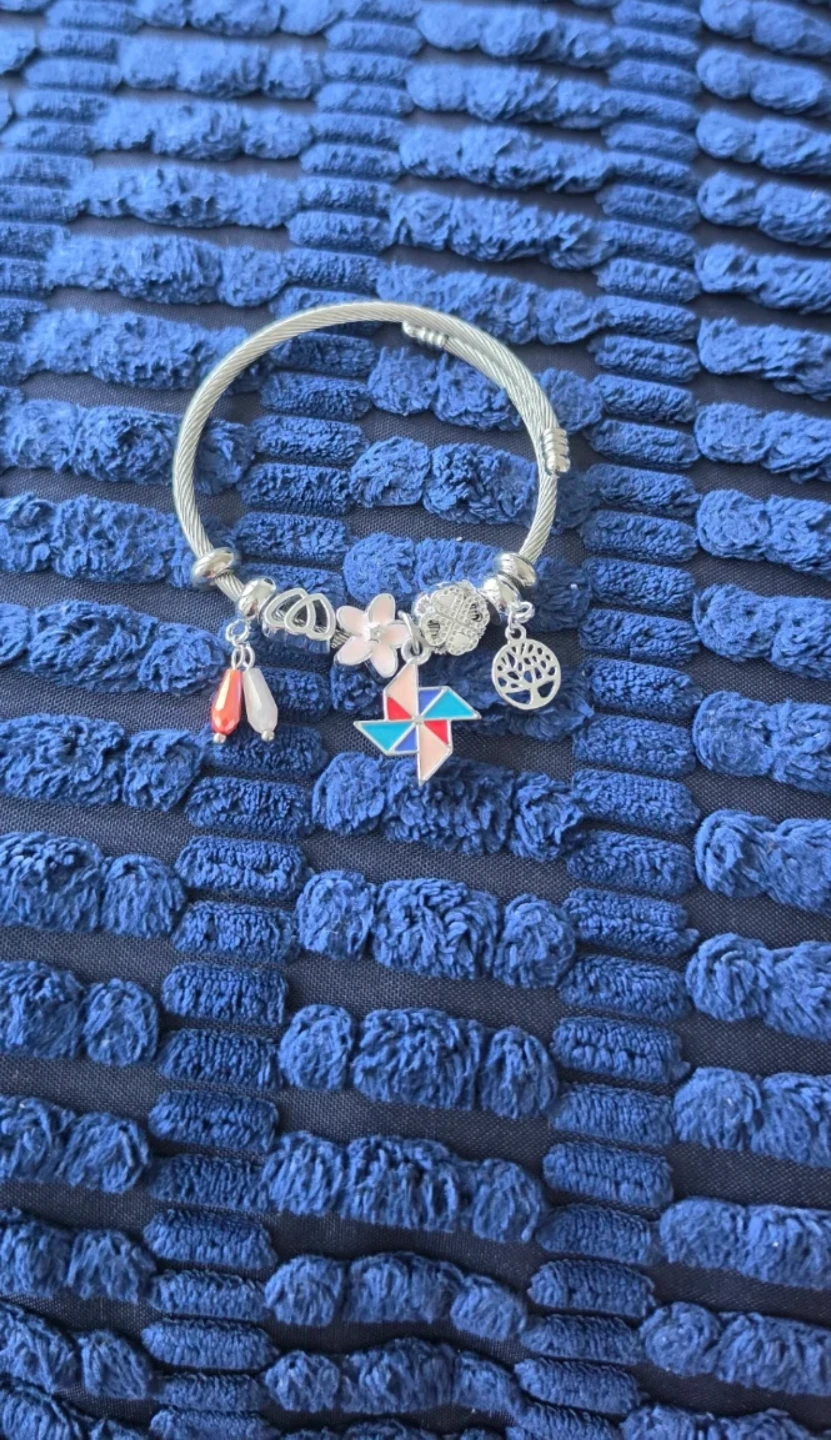 Silver-Tone Cable Bangle