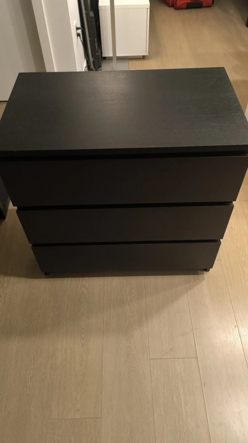 Ikea 3-Drawer Dark Brown Dresser