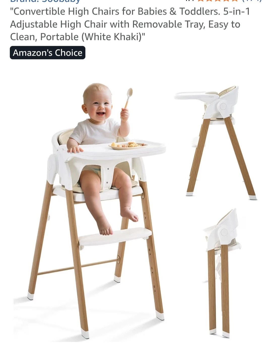Joobaby 5-in-1 Convertible High Chair