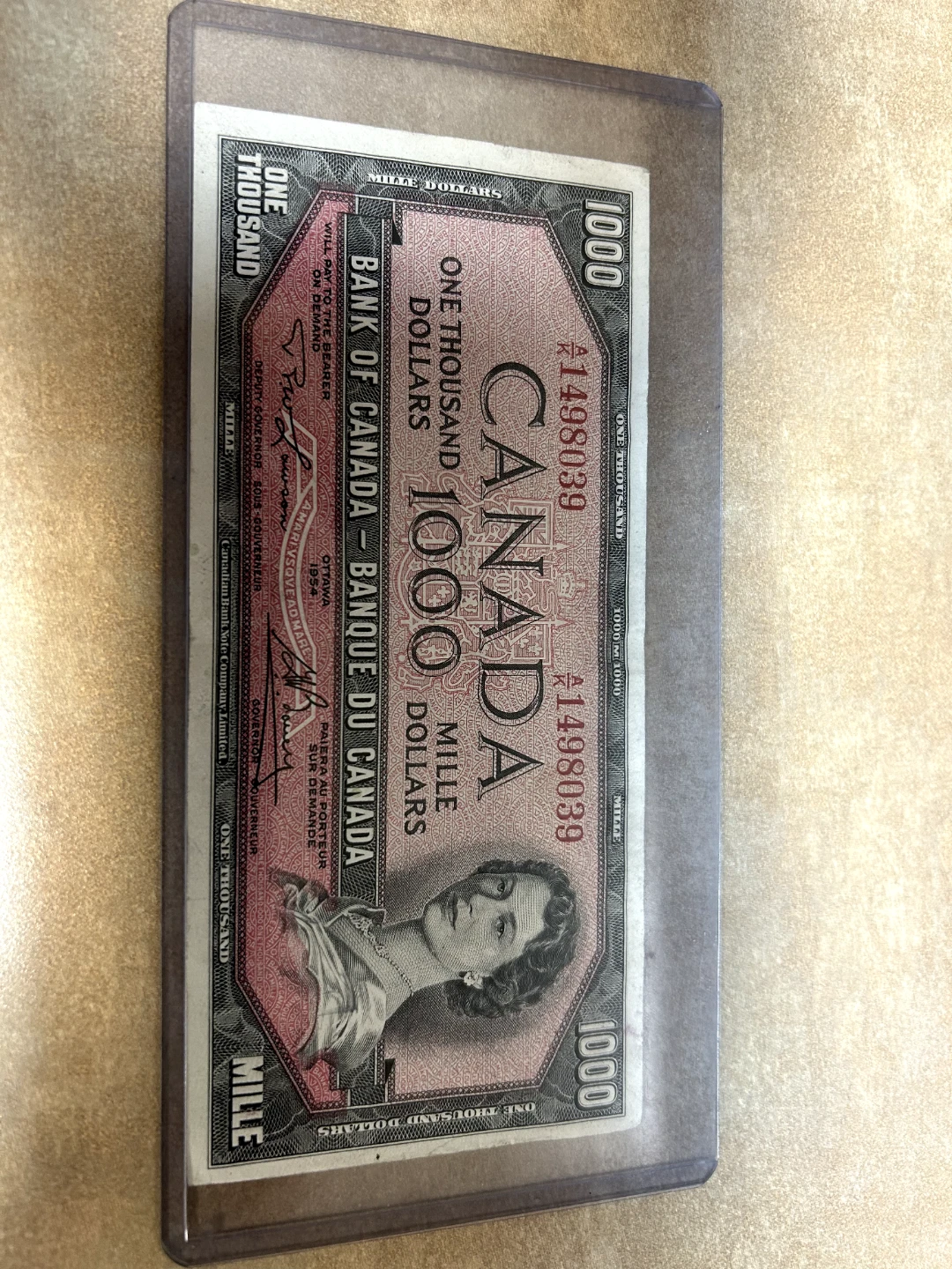 Canadian 1954 $1000 dollar bill