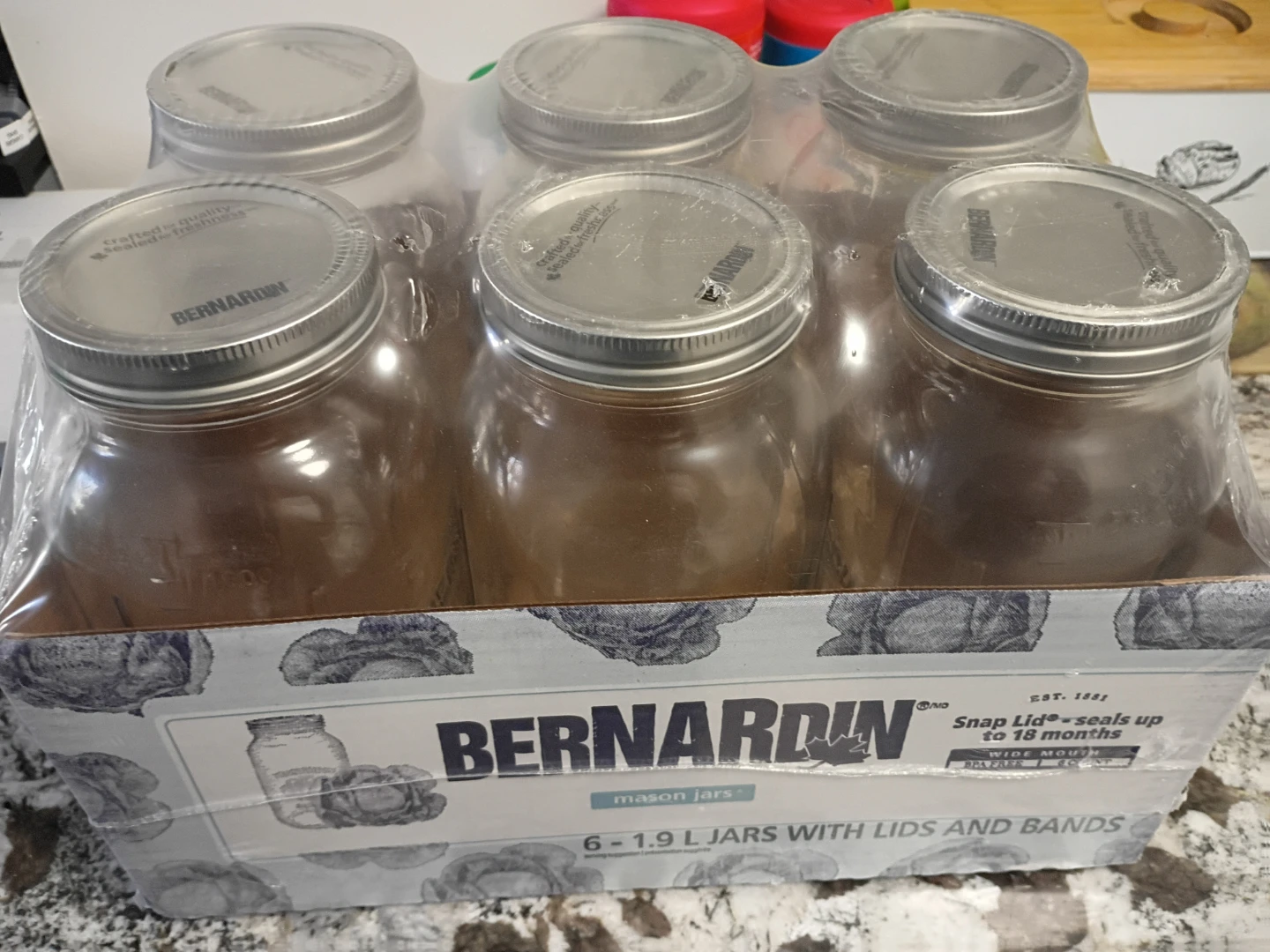 Bernardin 1.9L Wide Mouth Mason Jars (6-Pack)