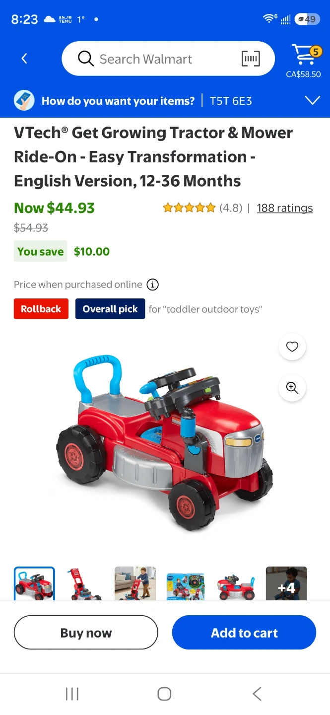 VTech Get Growing Tractor & Mower Ride-On - photo 4