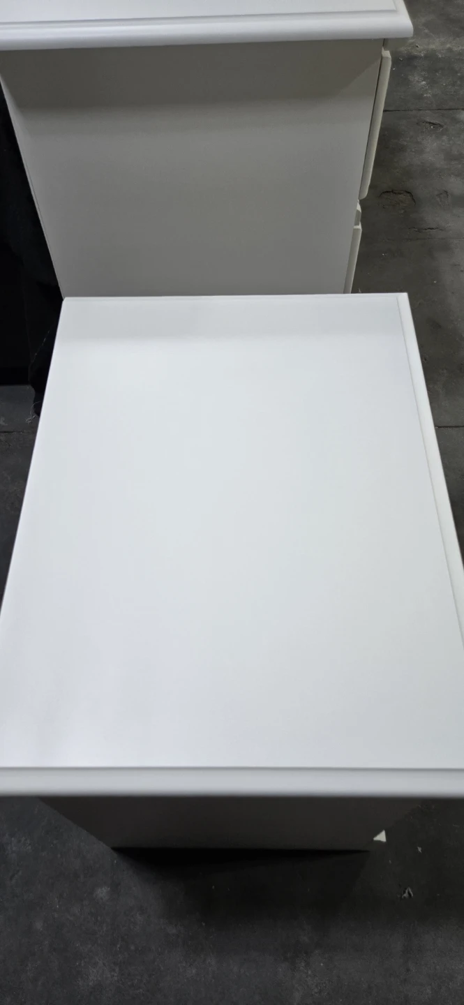 Pair of off  White Nightstands with Gold Accents - photo 5
