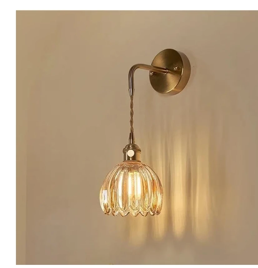 Rechargeable, Glass and Brass Wall Lamp