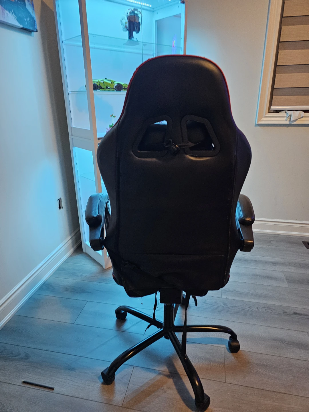 Gaming chair in black and blue - photo 4
