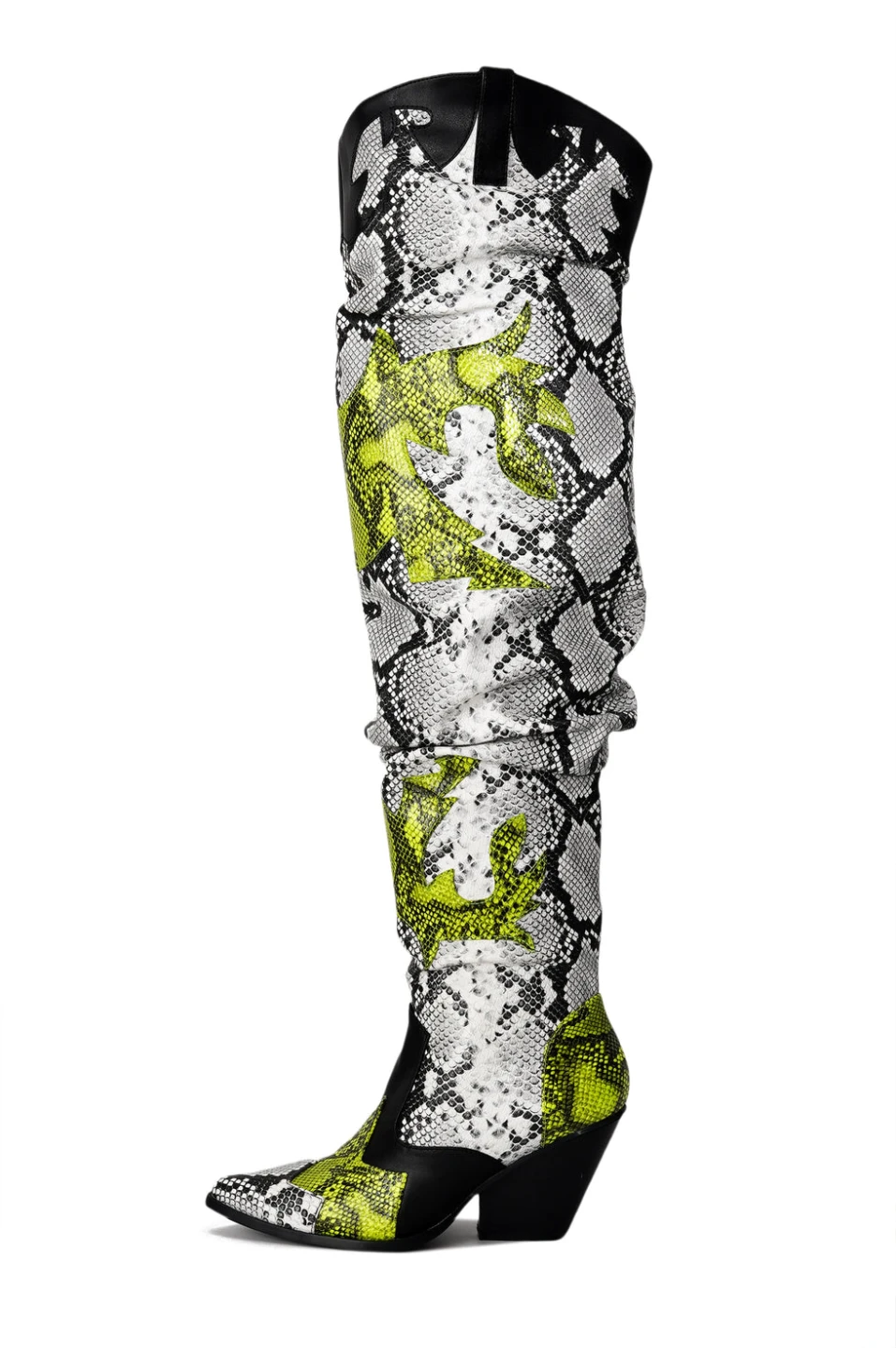 Snakeskin Thigh High Cowboy Boots - photo 2