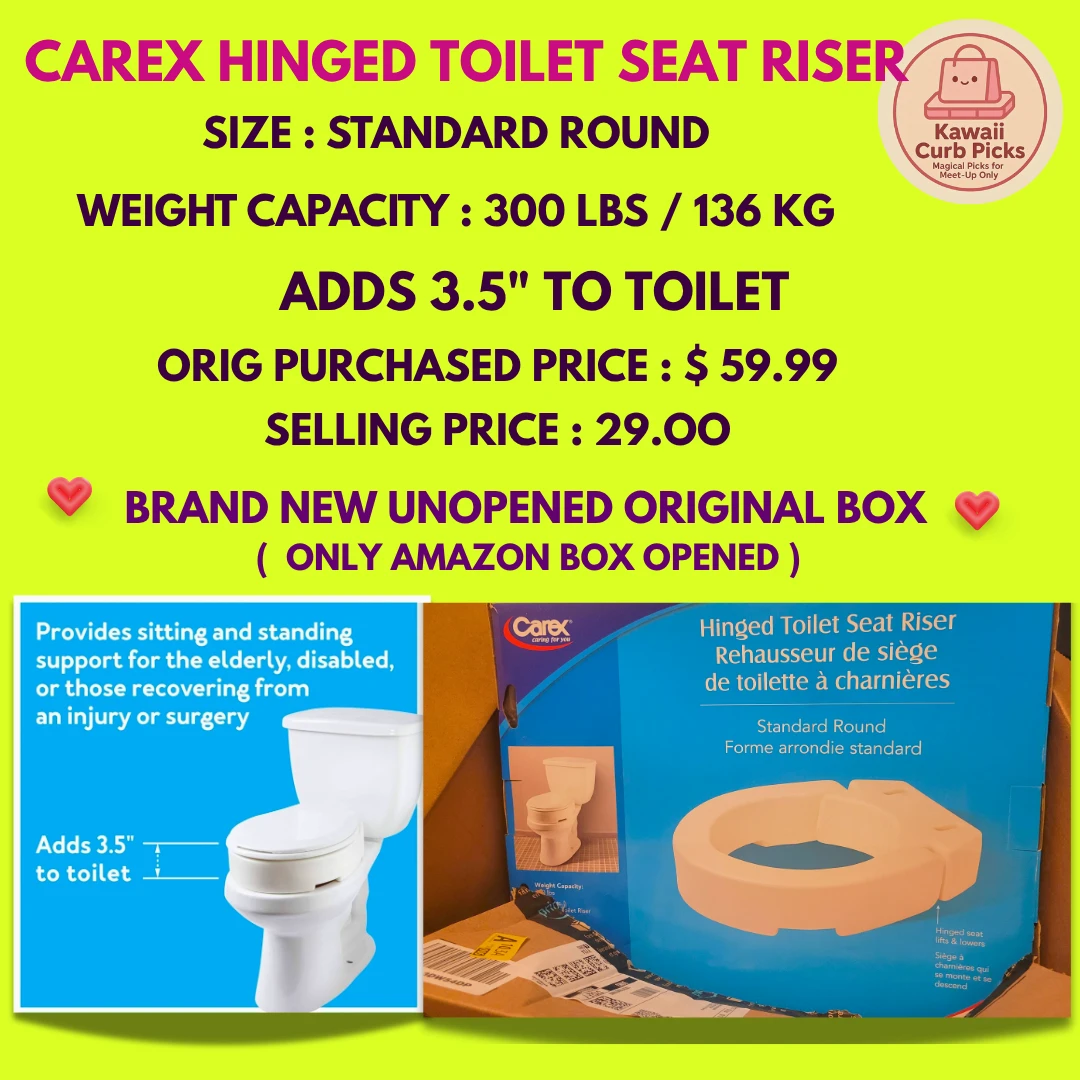 Carex Hinged Toilet Seat Riser - Standard Round