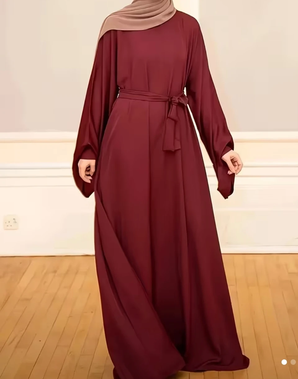 Maroon Abaya with Belt size XL