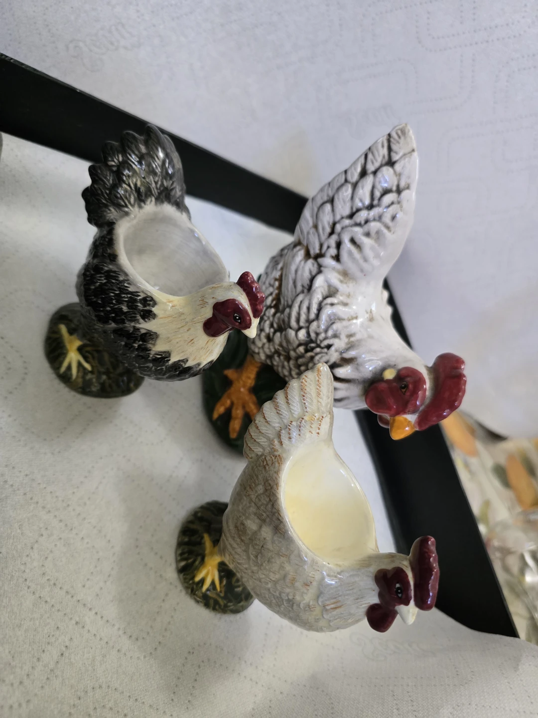 COLLECTIBLE Ceramic Chicken Egg Cups