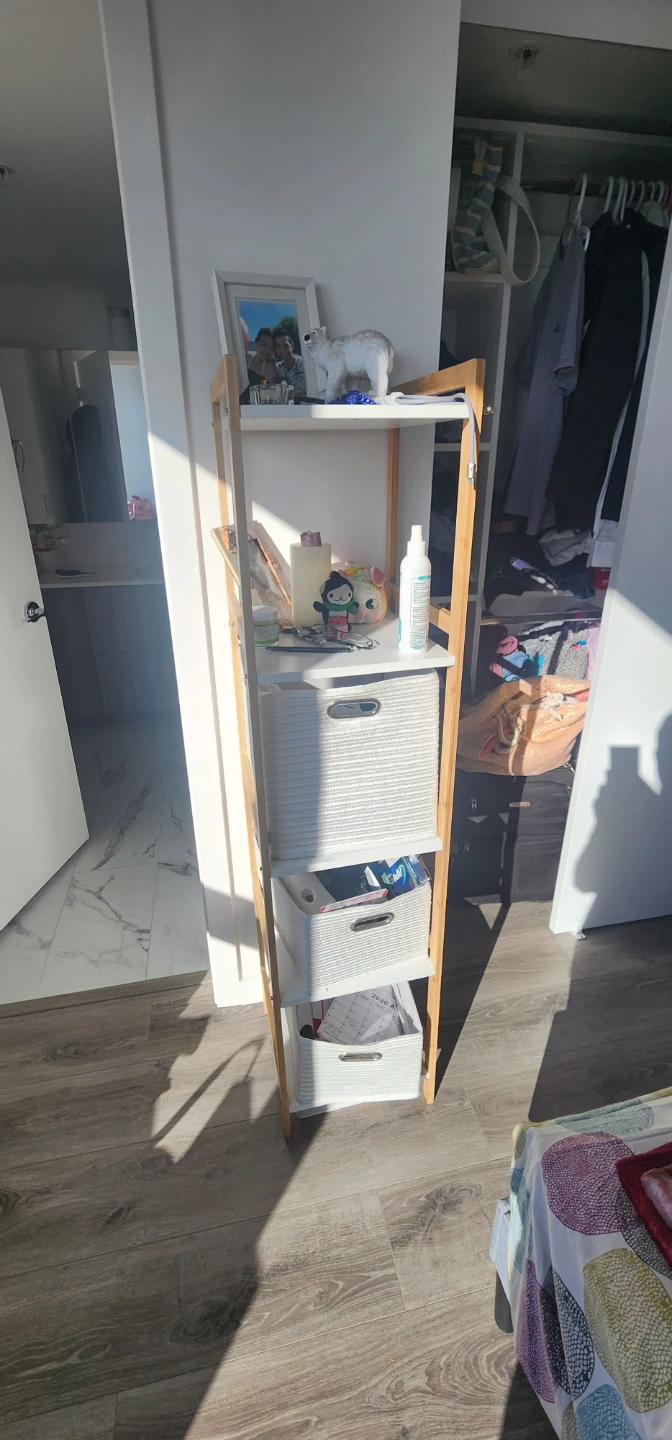 Bamboo Storage Shelf with Baskets