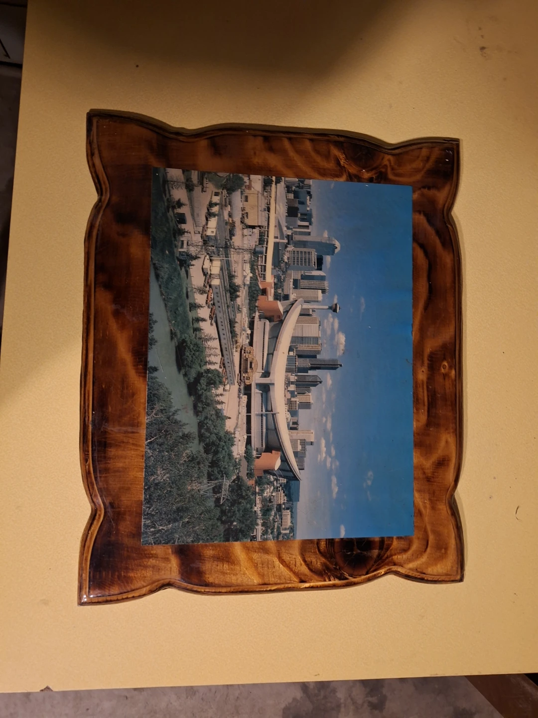 Calgary Skyline Photo in Wood Frame