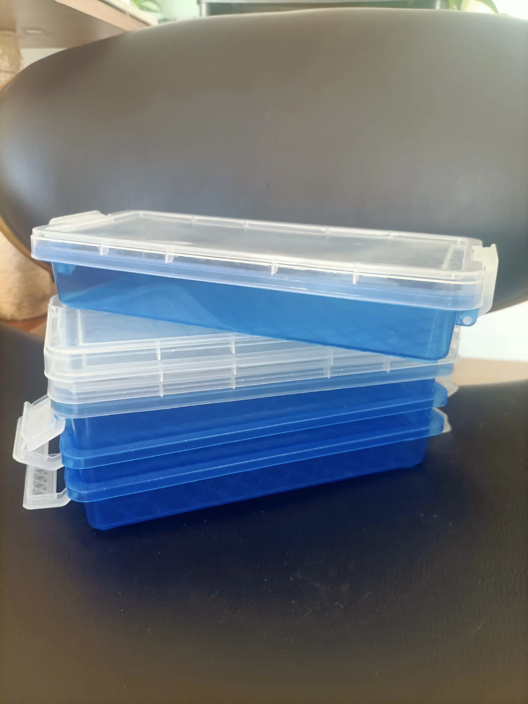 Set of 4 Blue Plastic Storage Containers
