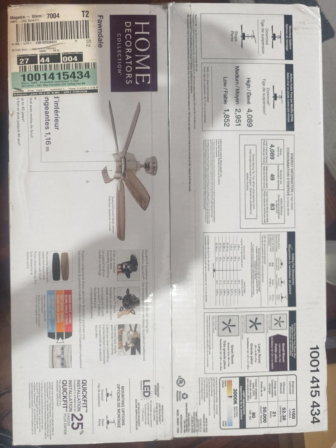 Home Decorators Collection Fawndale 46 in Ceiling Fan