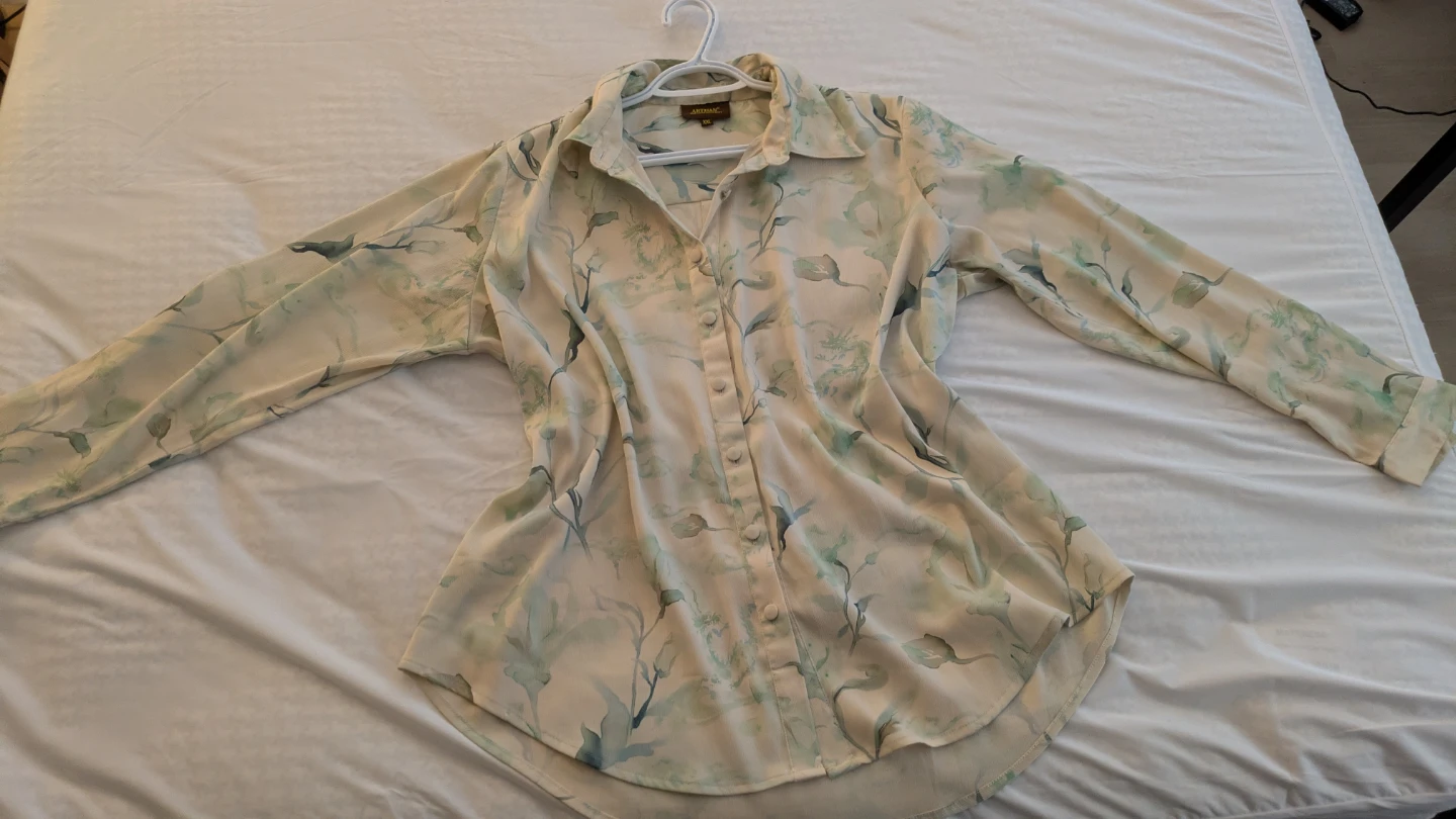 Artisan Floral Print Button-Down Shirt XXL