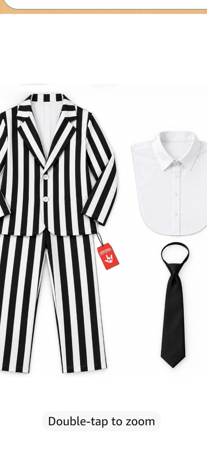 Halloween Costume Black & White Striped Suit - Mens Medium - photo 4