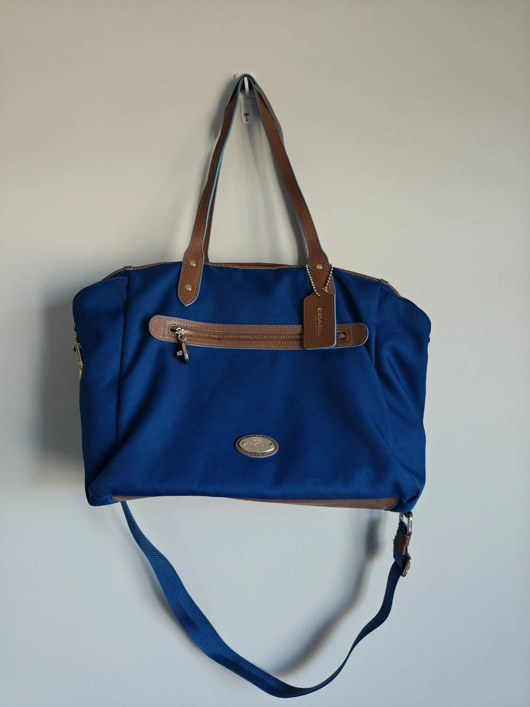 Coach Blue Nylon Crossbody Bag