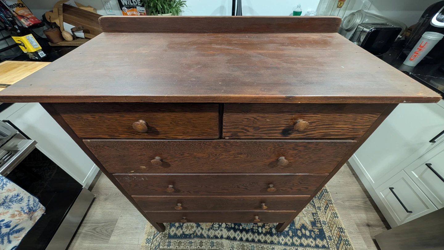 Vintage Solid Wood 6-Drawer Tallboy Dresser - photo 2