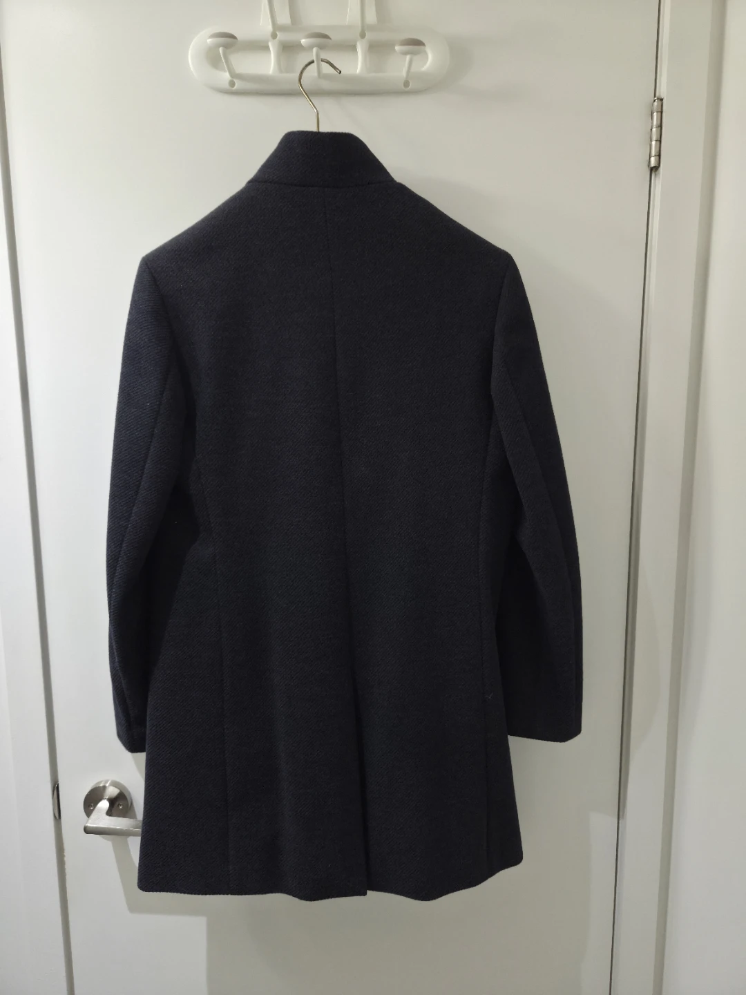 Zara Wool Blend Overcoat - Navy (Size S) - photo 2