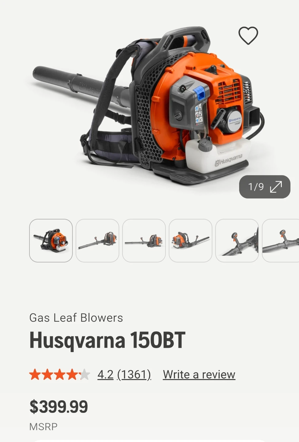 Leaf blower HUSQVARNA 150BT