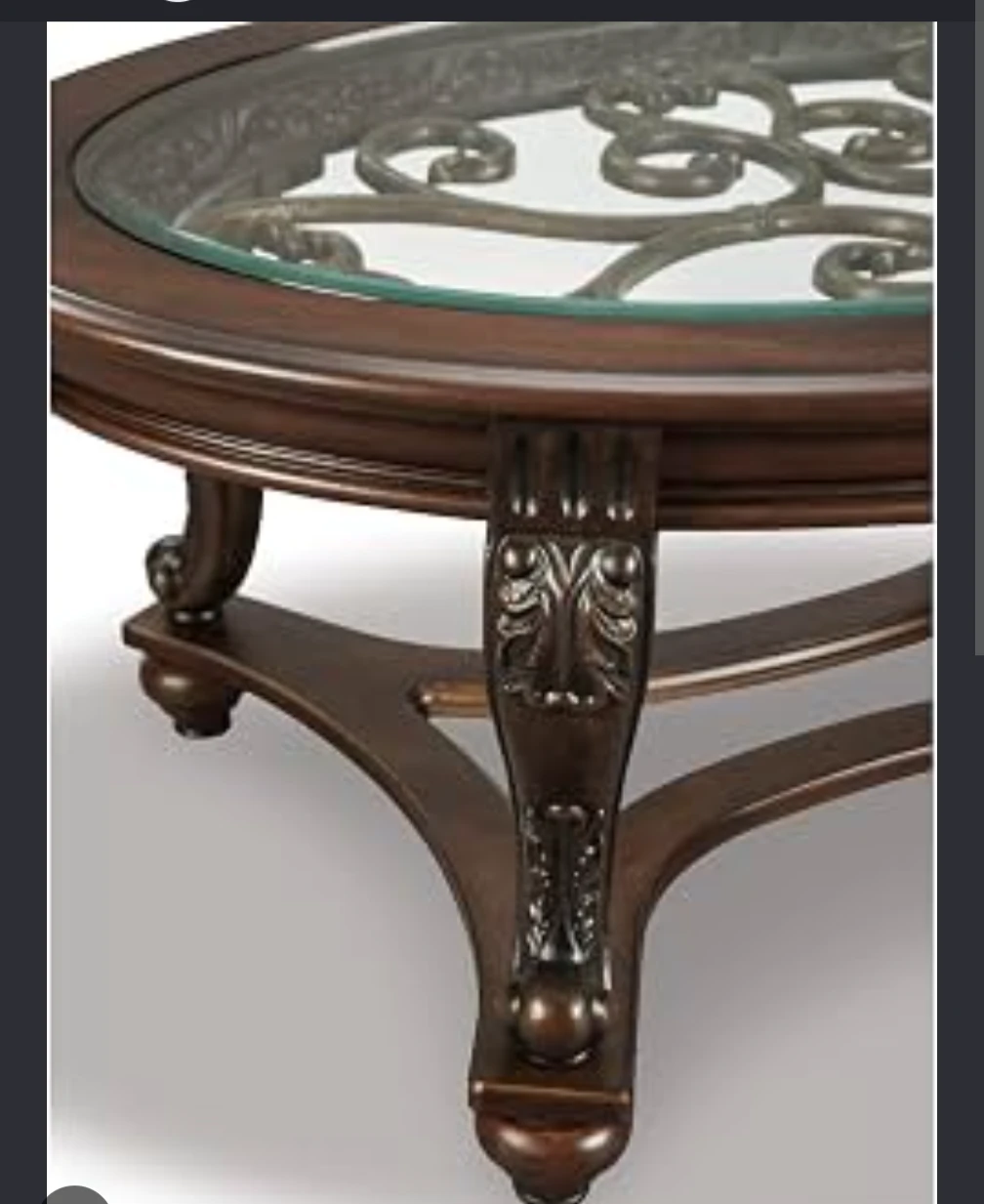 Oval Wood and Glass Coffee Table - photo 2