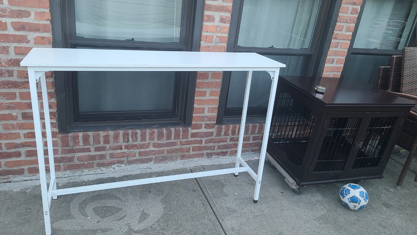 White Tall Metal Bar Table - photo 3