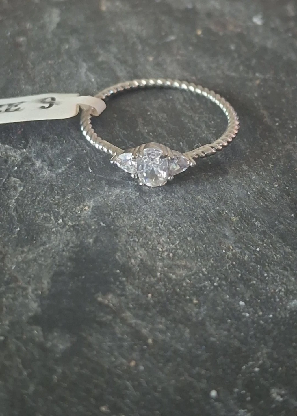 Size 9 - Silver-Tone Three Stone Ring - photo 2