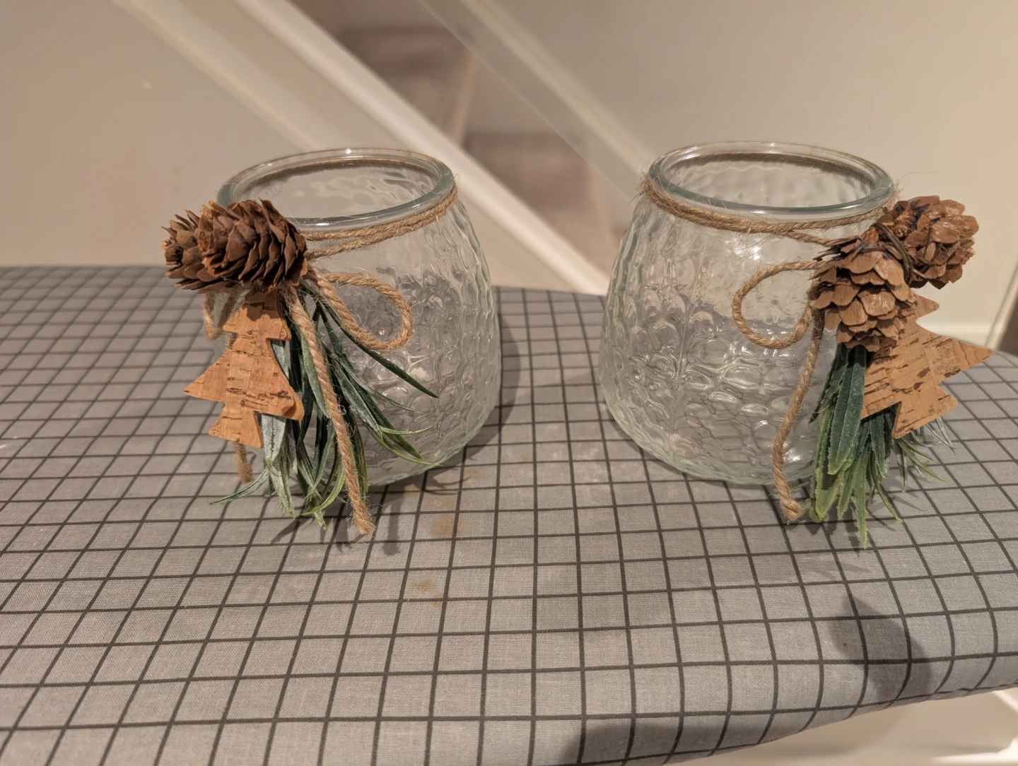 Set of Two Decorative Christmas candle holder