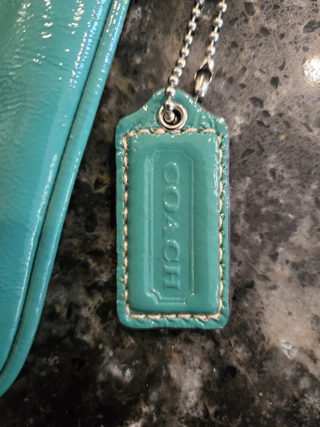Teal Coach Patent Leather Clutch/Wristlet - photo 4
