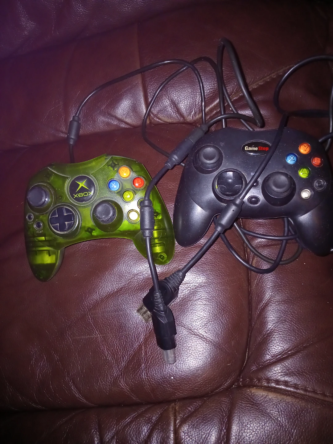 Two Original Xbox Wired Controllers