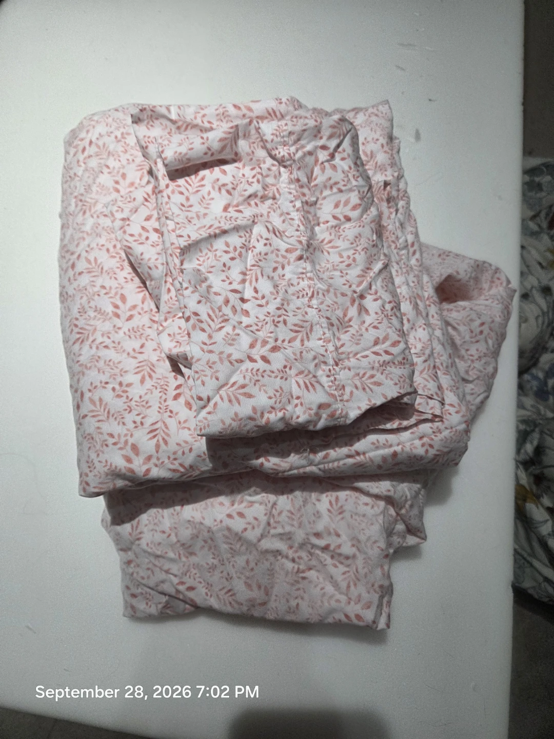 Queen - Pink Floral Cotton Bed Sheet