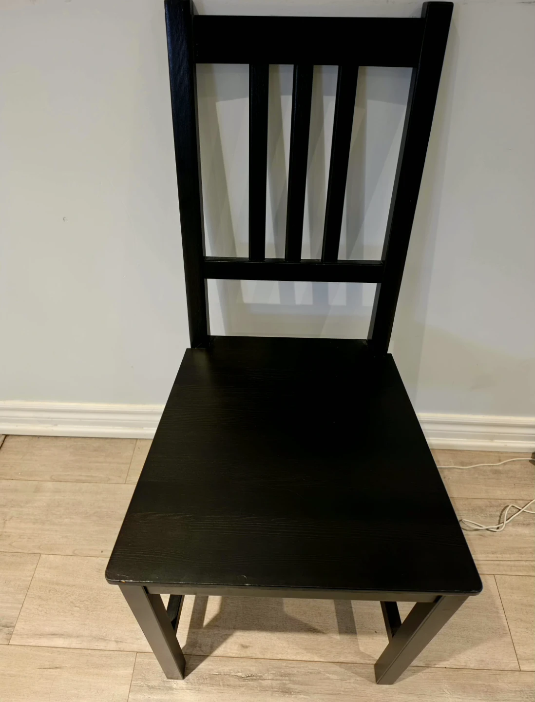 4 IKEA PINNTORP black stained pine dining chair