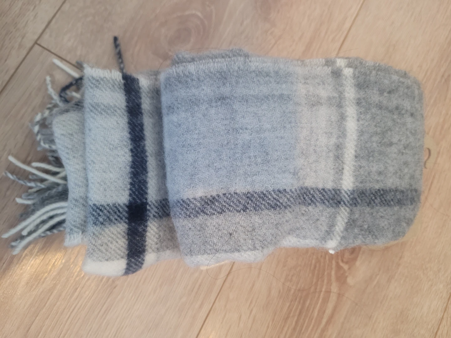 Muji Wool Scarf in Grey Check - photo 3