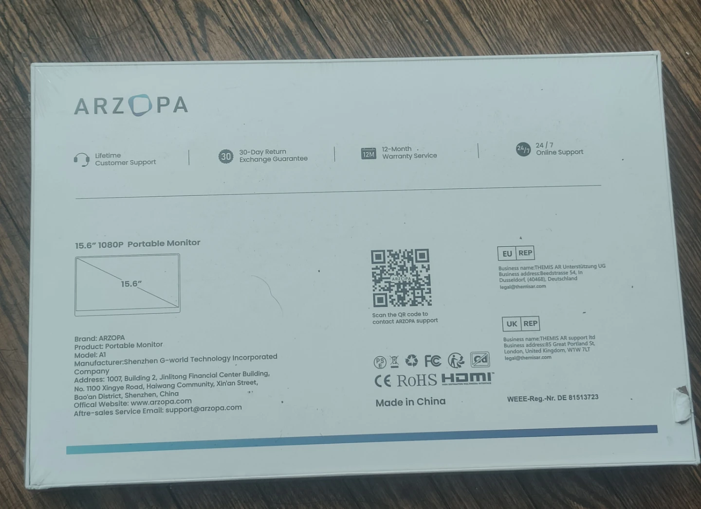Arzopa 15.6” Portable Monitor – Brand New - photo 2