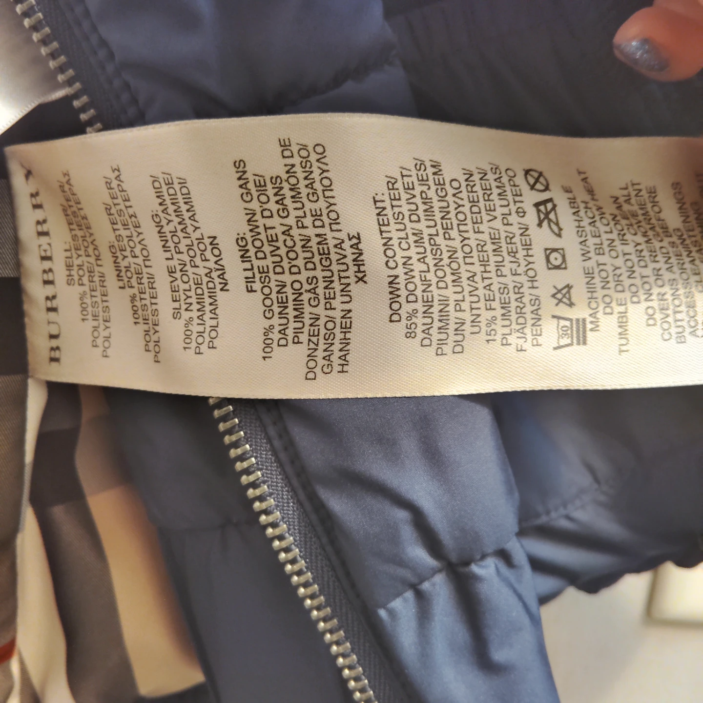Burberry Brit Down Puffer Vest Navy Blue  (Flawed Zipper) - photo 3