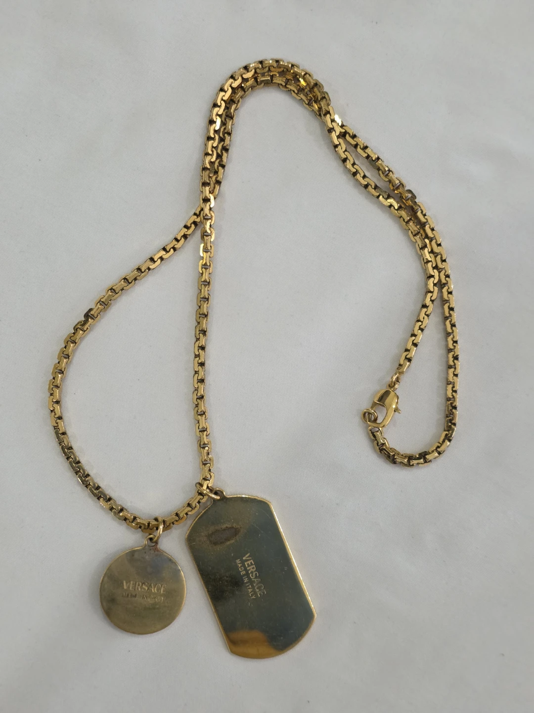 Versace Gold Tone Necklace with Double Pendants - photo 3