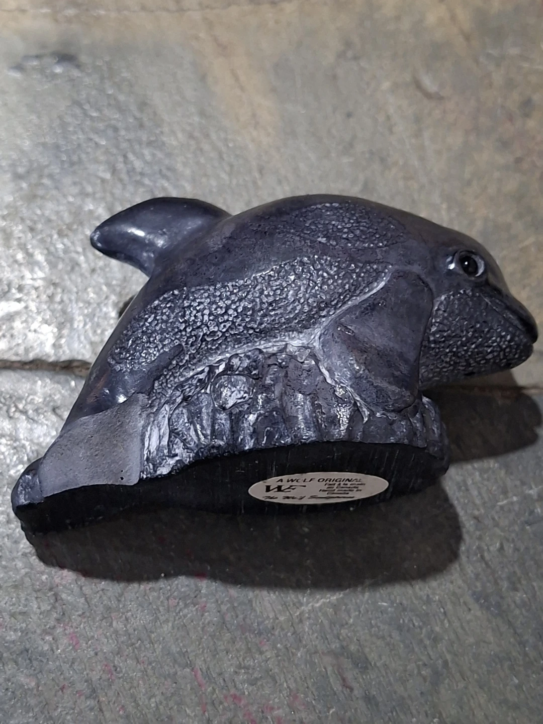 Vintage "A Wolf Original" Dolphin Sculpture Handcrafted Canada