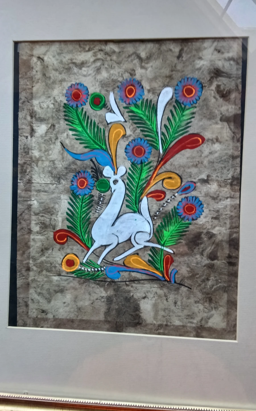 Vintage Mexican Folk Art Deer Painting - photo 2