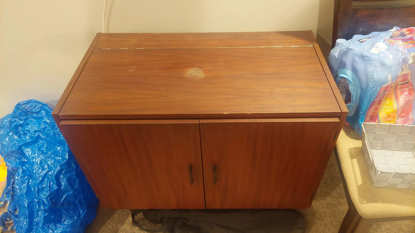 Vintage wood audio cabinet
