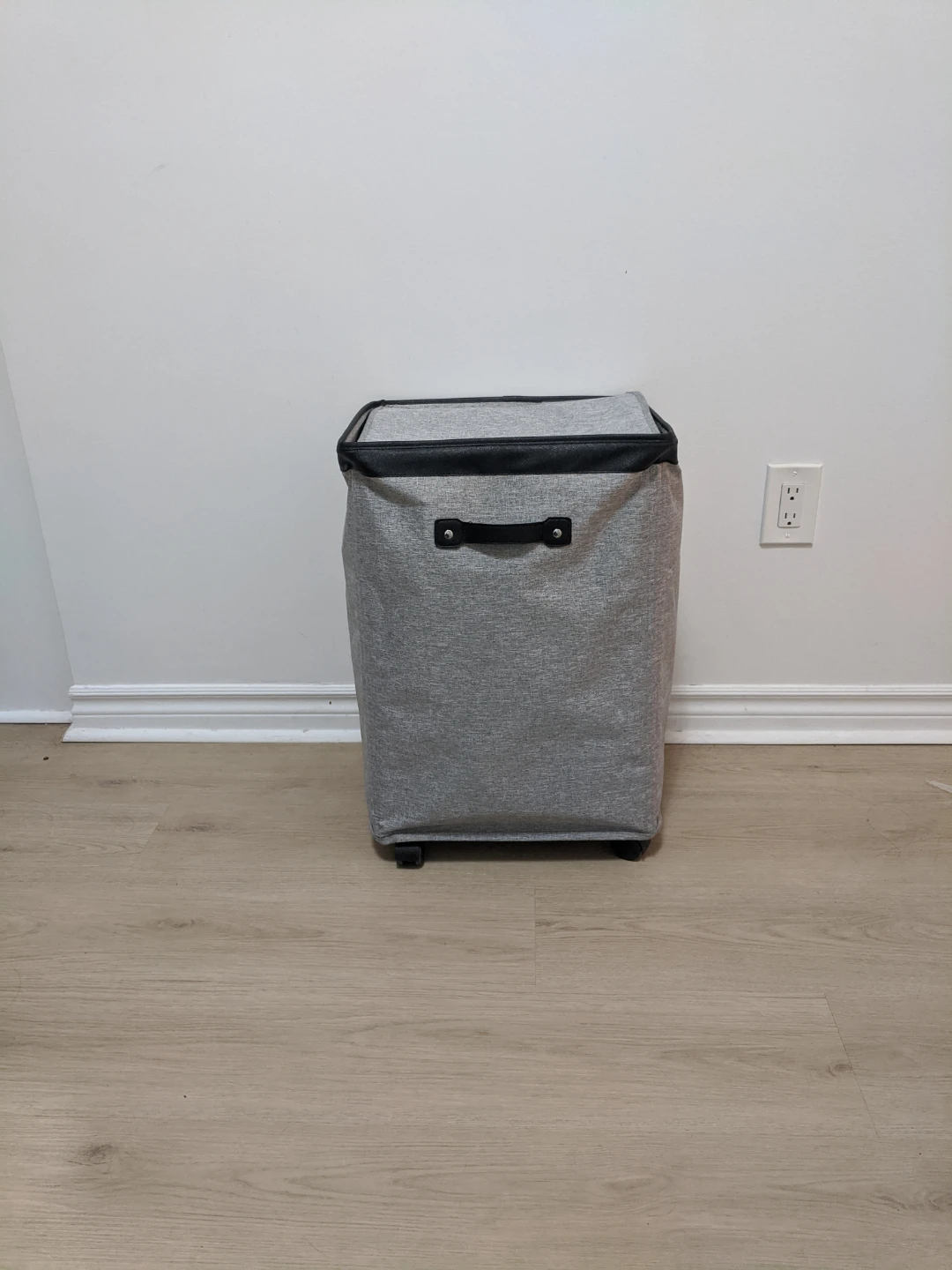 Grey Rolling Laundry Hamper