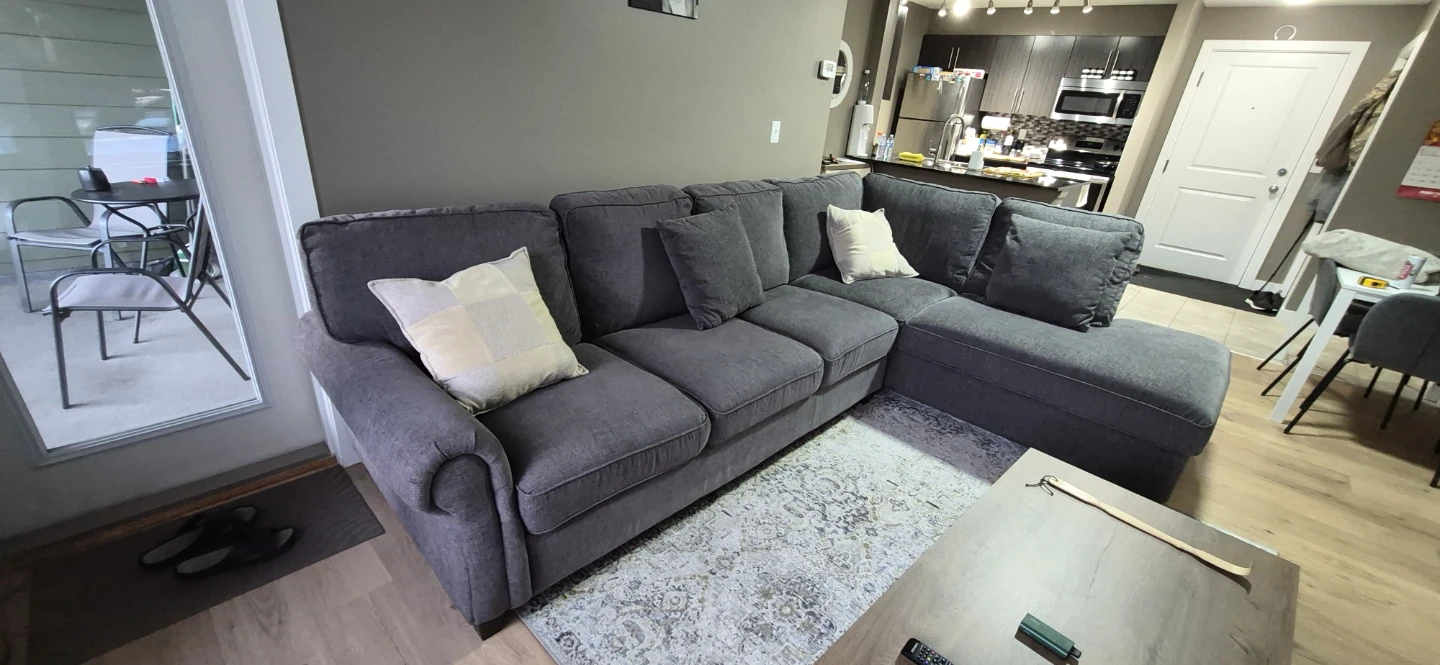 Grey sectional sofa with chaise - photo 5
