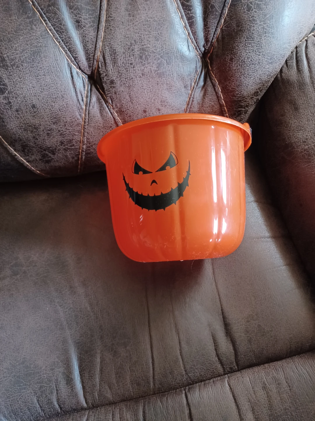 Orange Halloween Plastic Pumpkin Bucket