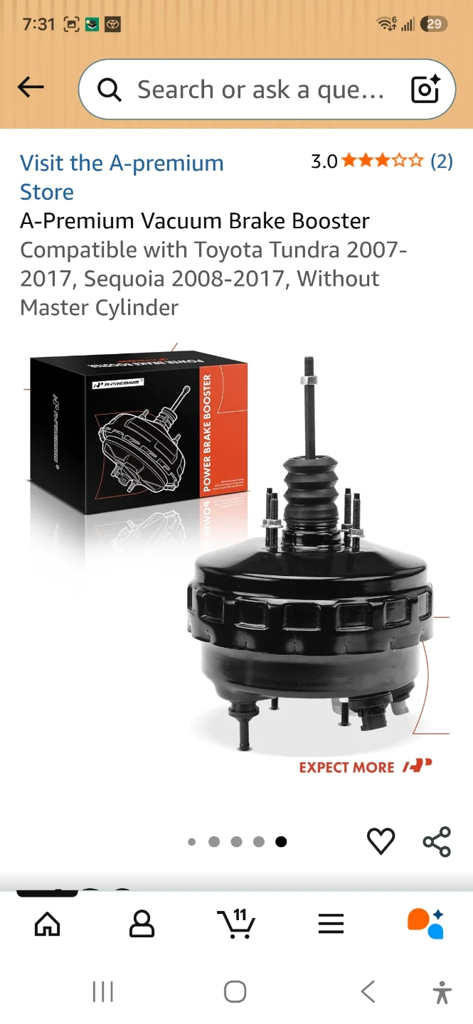 A-Premium Vacuum Brake Booster for Toyota Tundra/Sequoia - photo 3